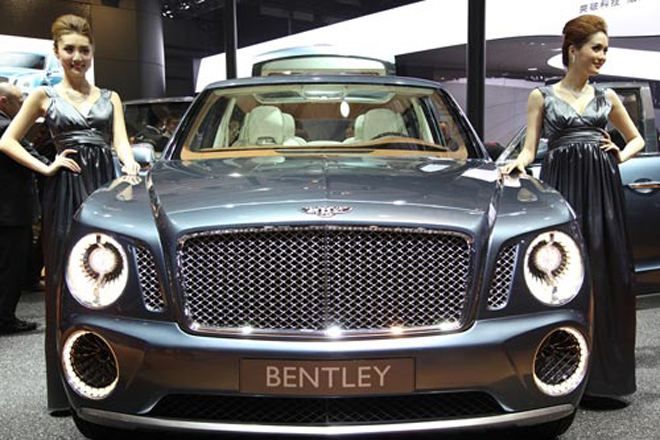 exhibits from Bentley at Auto China 2012 which opened Monday at the New
